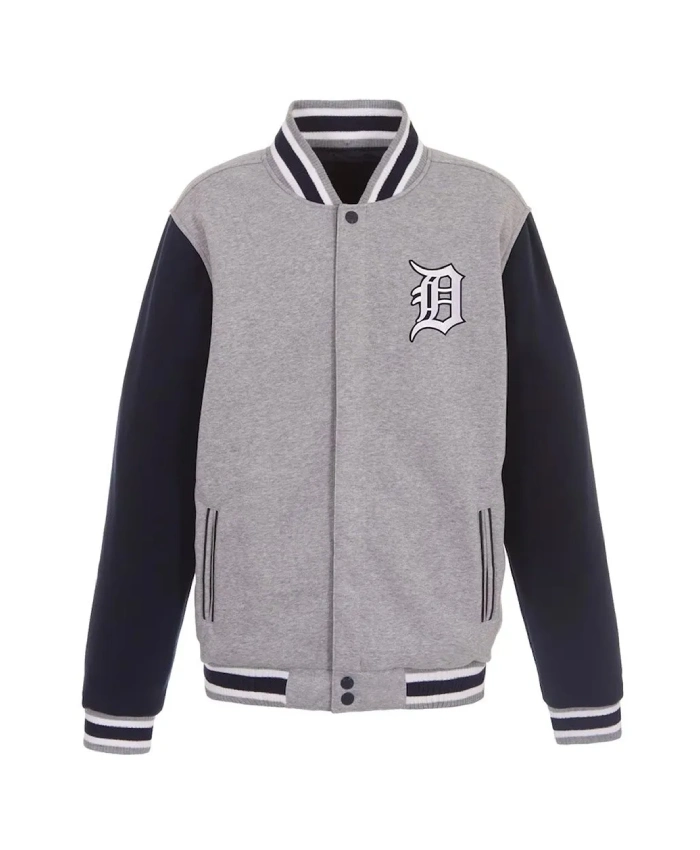Detroit Tigers Navy and Gray Varsity Wool Jacket Detroit Tigers Navy and Gray Varsity Wool Jacket