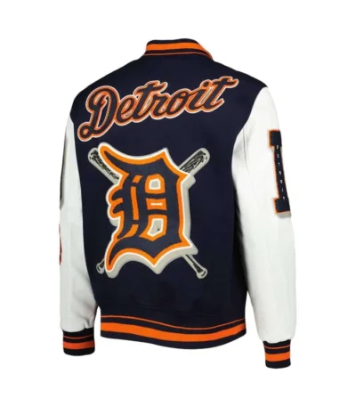 Detroit Tigers Mash Up Navy and White Varsity Jacket