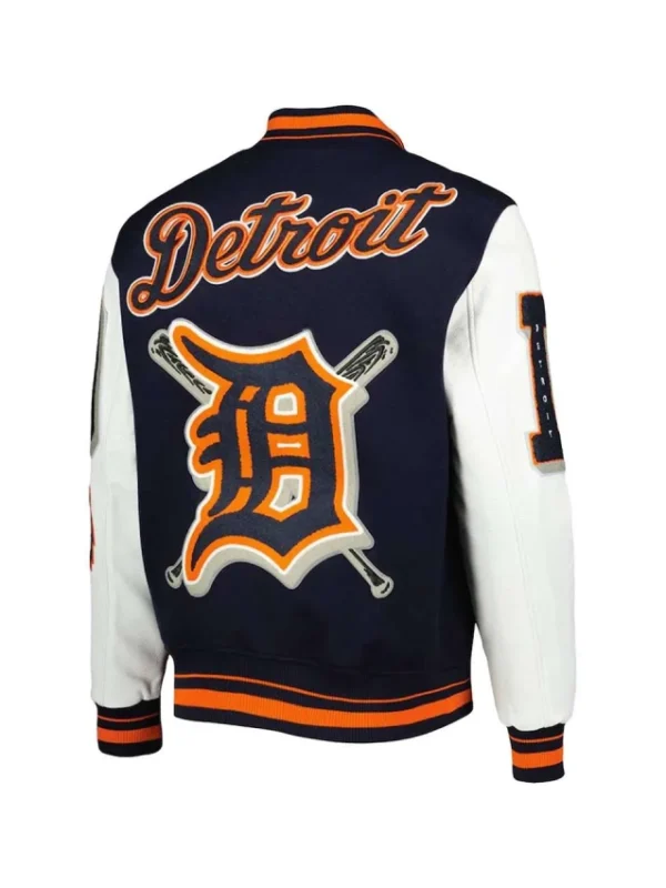 Detroit Tigers Mash Up Navy and White Varsity Jacket