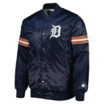 Detroit Tigers Pick & Roll Navy Satin Jacket