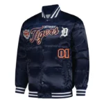 Detroit Tigers Puffer Navy Satin Jacket