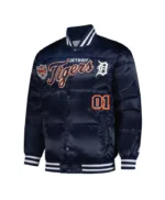 Detroit Tigers Puffer Navy Satin Jacket