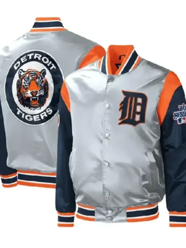 Gray Detroit Tigers Satin Starter Jacket