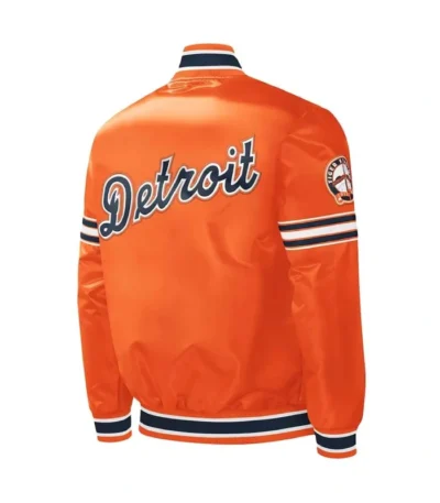 Detroit Tigers Slider Orange Varsity Satin Jacket