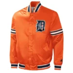 Detroit Tigers Slider Orange Varsity Satin Jacket