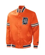 Detroit Tigers Slider Orange Varsity Satin Jacket