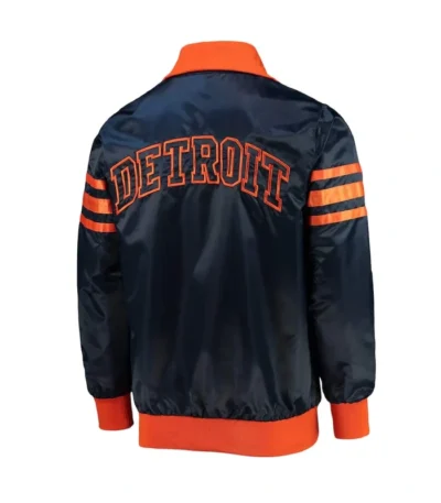 The Captain III Detroit Tigers Navy Satin Jacket