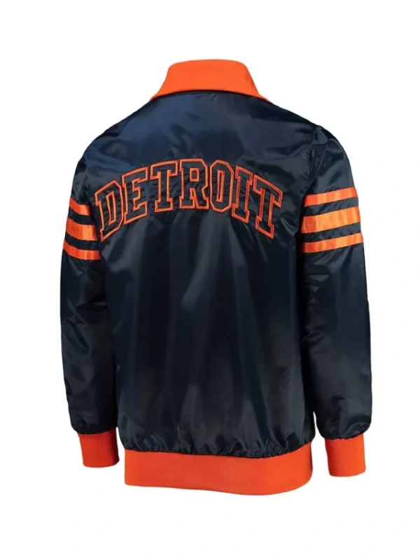 The Captain III Detroit Tigers Navy Satin Jacket