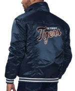 Detroit Tigers Navy Silver Tab Trucker Satin Jacket