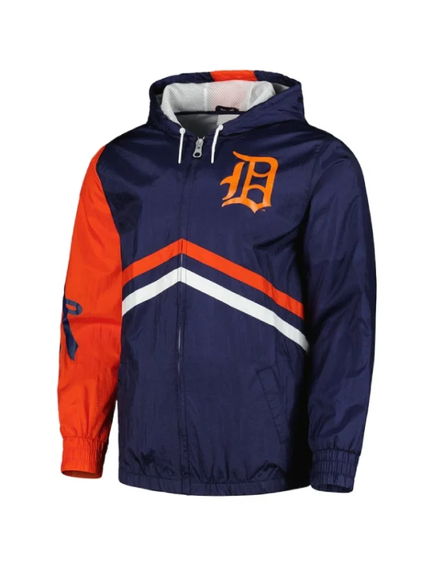 Detroit Tigers Undeniable Navy Full-Zip Windbreaker Jacket