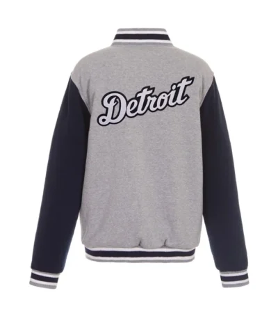 Detroit Tigers Navy and Gray Varsity Wool Jacket