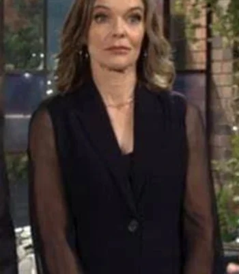 Diane Jenkins The Young and The Restless Black Sheer Sleeve Blazer