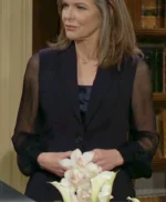 Diane Jenkins The Young and The Restless Black Sheer Sleeve Blazer
