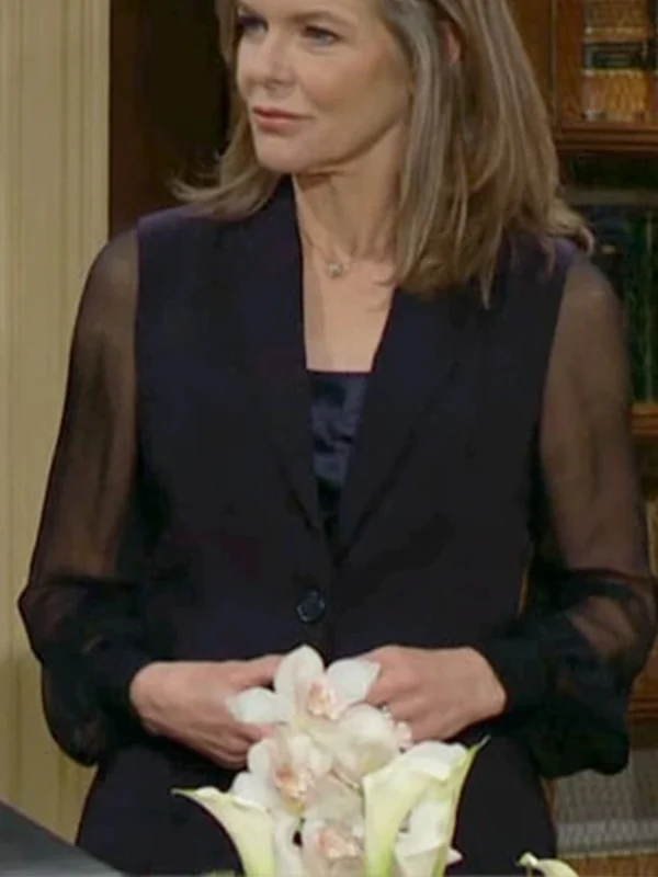 Diane Jenkins The Young and The Restless Black Sheer Sleeve Blazer