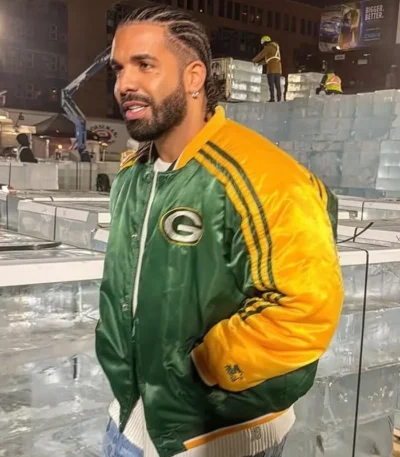 Drake Vintage Green and Yellow Bay Packers Starter Jacket