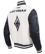 Eggshell/Black Retro Las Vegas Aces Classics Rib Varsity Jacket
