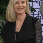Eileen Davidson The Young and The Restless Black Leather Sleeve Jacket