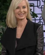 Eileen Davidson The Young and The Restless Black Leather Sleeve Jacket
