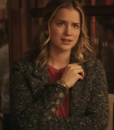 Elizabeth Lail You S02 Guinevere Beck Grey Trench Coat