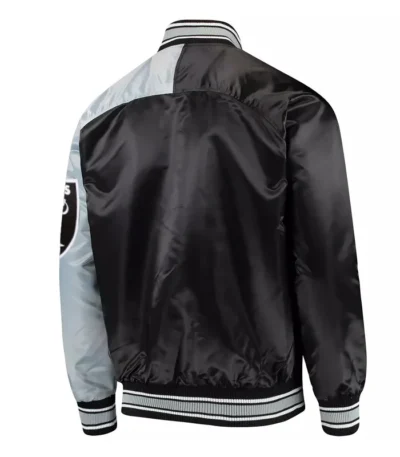 Endzone Las Vegas Raiders Black and Gray Satin Jacket