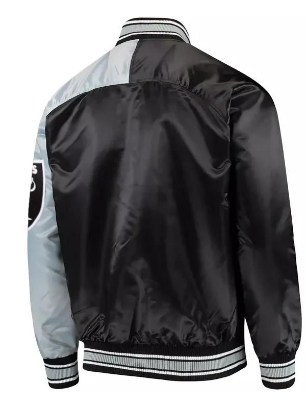 Endzone Las Vegas Raiders Black and Gray Satin Jacket