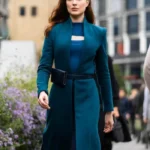 Evan Rachel Wood Westworld S4 E7 Long Blue Coat