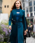 Evan Rachel Wood Westworld S4 E7 Long Blue Coat