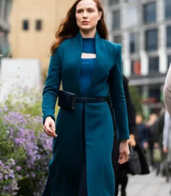 Evan Rachel Wood Westworld S4 E7 Long Blue Coat