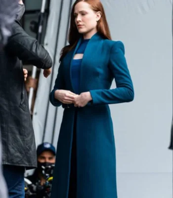 Evan Rachel Wood Westworld S4 E7 Long Blue Coat