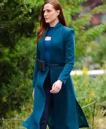 Evan Rachel Wood Westworld S4 E7 Long Blue Coat