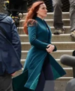 Evan Rachel Wood Westworld S4 E7 Long Blue Coat