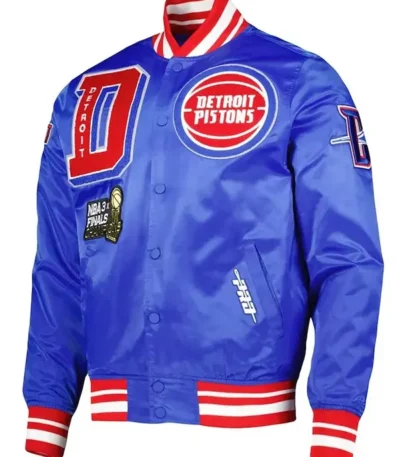 Finals 3x Champions Detroit Pistons Mash Up Capsule Royal Satin Jacket