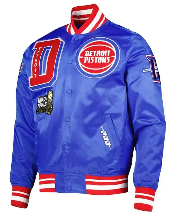Finals 3x Champions Detroit Pistons Mash Up Capsule Royal Satin Jacket Finals 3x Champions Detroit Pistons Mash Up Capsule Royal Satin Jacket