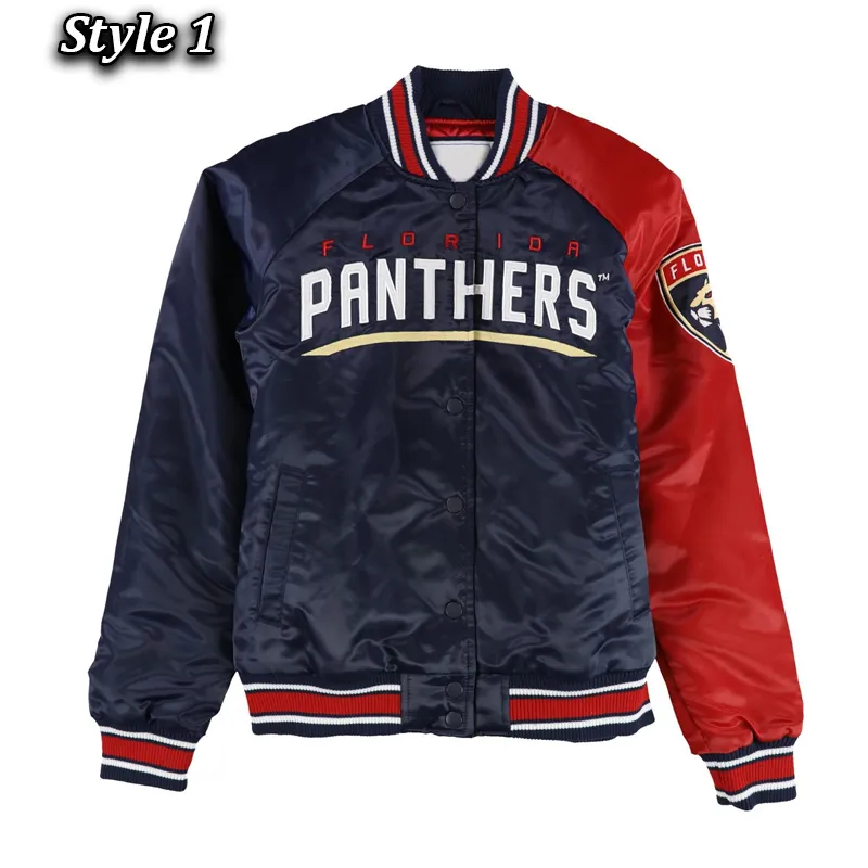 Florida Panthers Hometown Varsity Satin Jacket Florida Panthers Hometown Varsity Satin Jacket