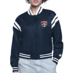 Florida Panthers Printed Logo Varsity Satin Jacket