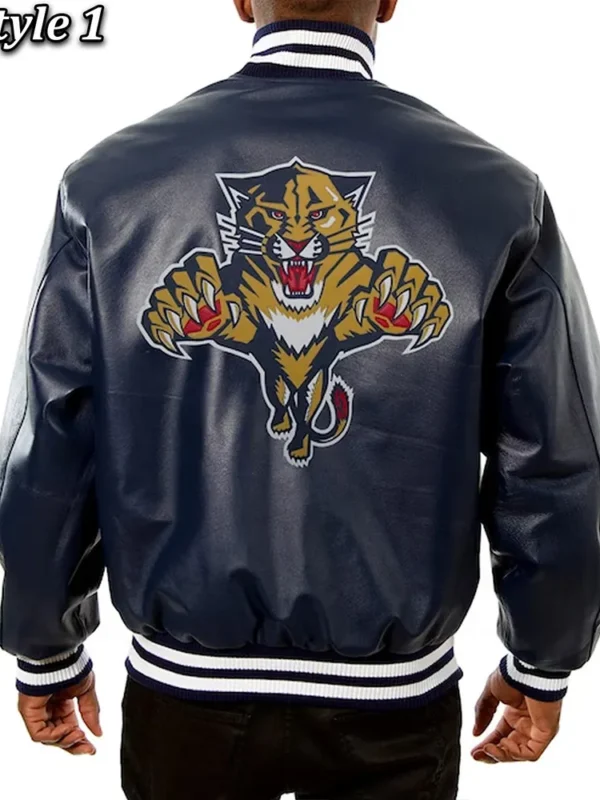 Florida Panthers Varsity Navy Leather Jacket