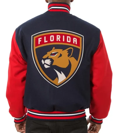 Florida Panthers Varsity Two-Tone Navy-Red Wool Jacket