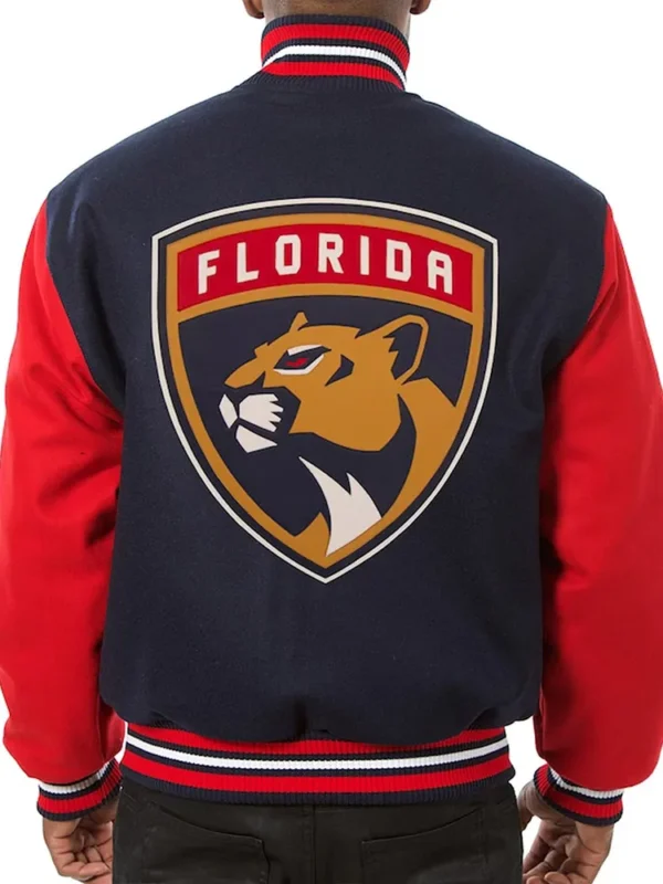 Florida Panthers Varsity Two-Tone Navy-Red Wool Jacket