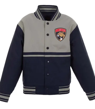 Florida Panthers Youth Poly-Twill Navy and Gray Jacket