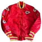 Football Kansas City Chiefs Bomber Red Satin Jacket