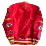 Football Kansas City Chiefs Bomber Red Satin Jacket