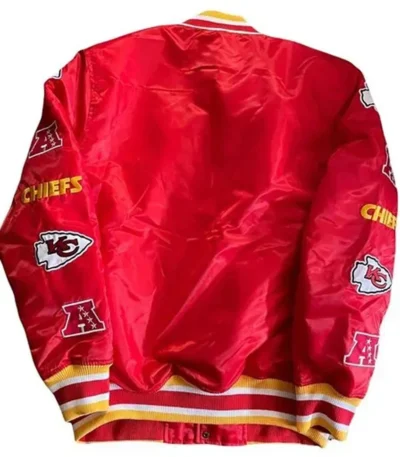 Football Kansas City Chiefs Bomber Red Satin Jacket