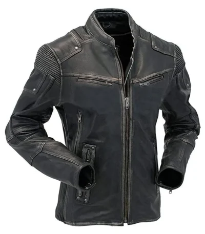 Four Pockets Real Leather Vintage Biker Jacket