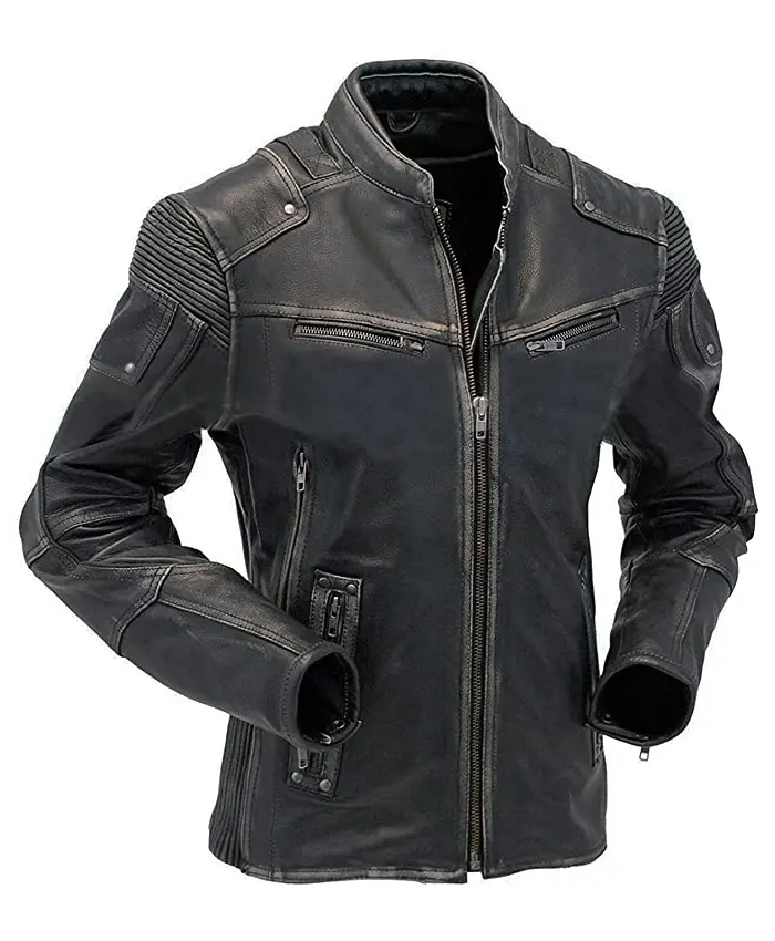 Four Pockets Real Leather Vintage Biker Jacket Four Pockets Real Leather Vintage Biker Jacket