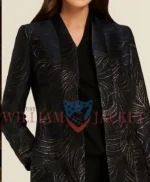 Gloria Abbott The Young and The Restless Metallic Feather Print Coat