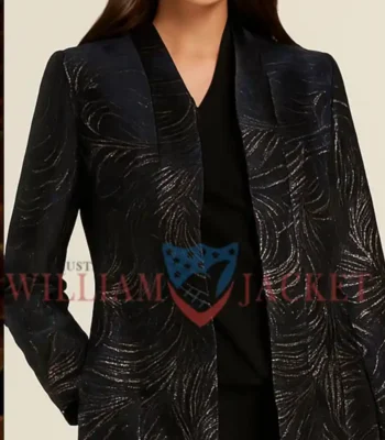 Gloria Abbott The Young and The Restless Metallic Feather Print Coat