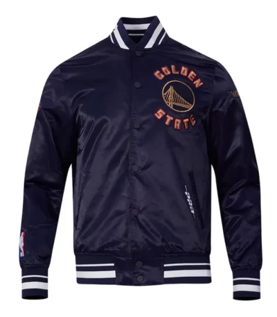 Golden State Warriors 2024-25 City Edition Chenille Navy Satin Jacket