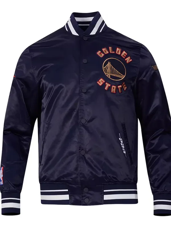 Golden State Warriors 2024-25 City Edition Chenille Navy Satin Jacket
