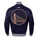 Golden State Warriors 2024-25 City Edition Chenille Navy Satin Jacket