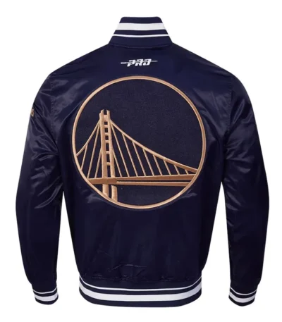 Golden State Warriors 2024-25 City Edition Chenille Navy Satin Jacket